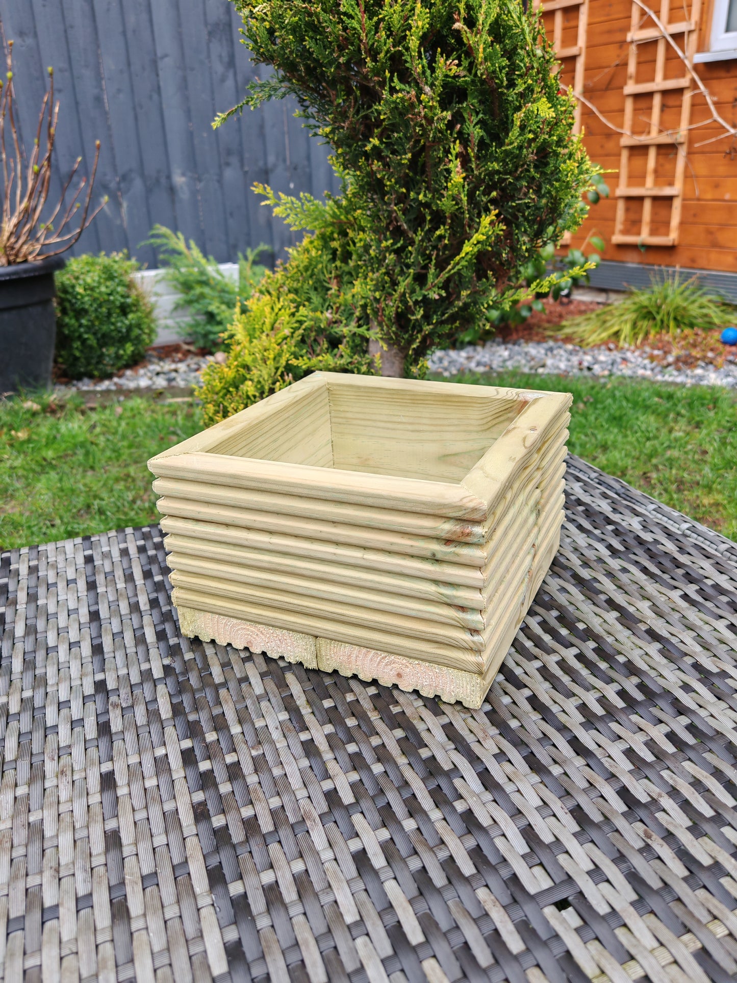 Small Wooden Decking Planter  Flower Plant Pot