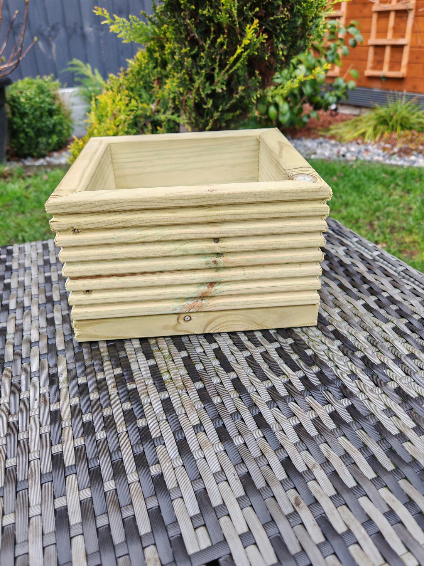 Small Wooden Decking Planter  Flower Plant Pot