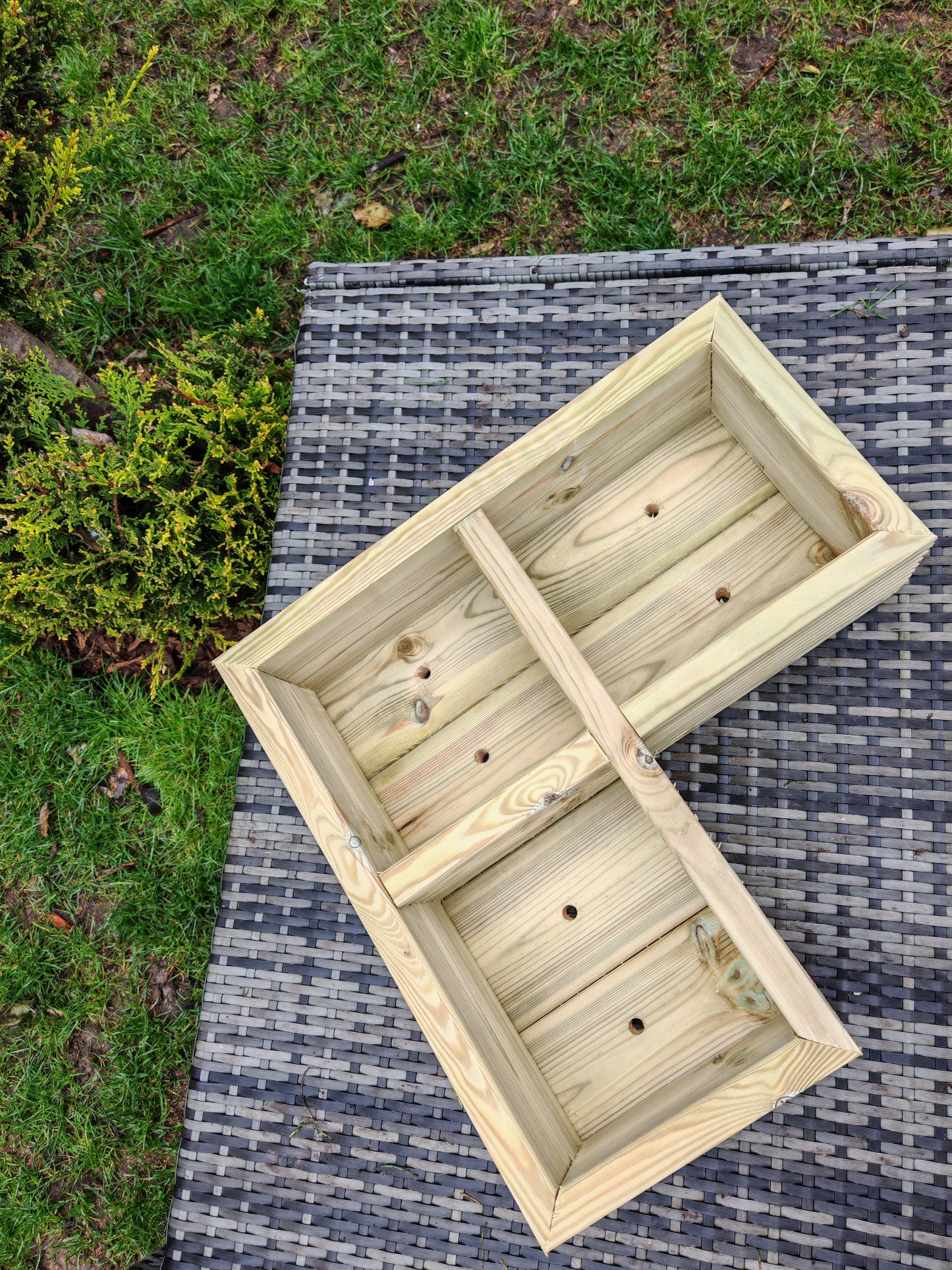 Corner Wooden Decking Planter Flower Plant Pot