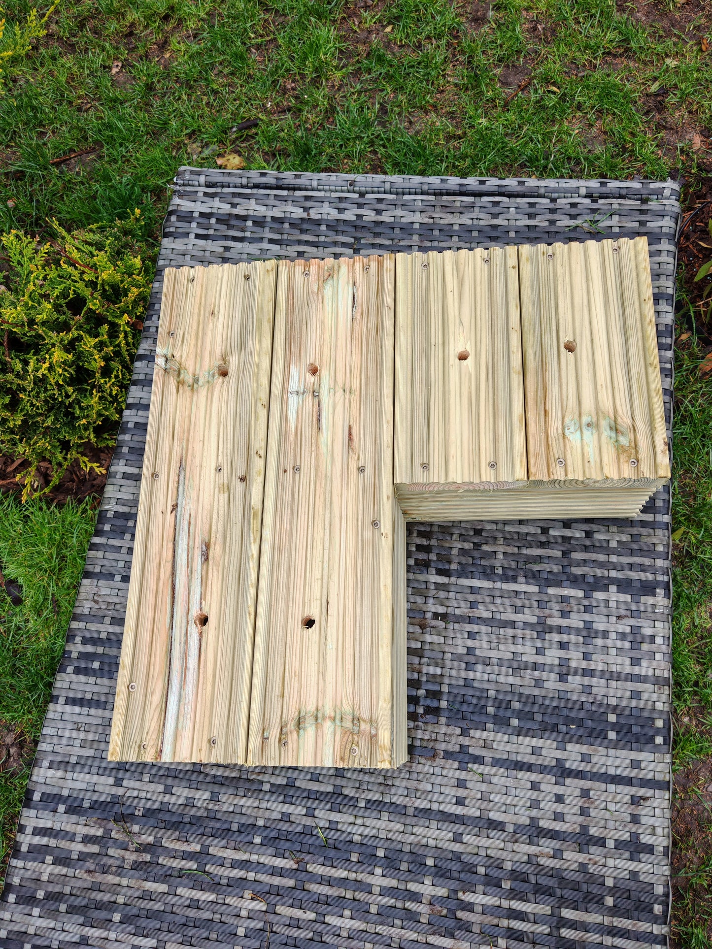 Corner Wooden Decking Planter Flower Plant Pot