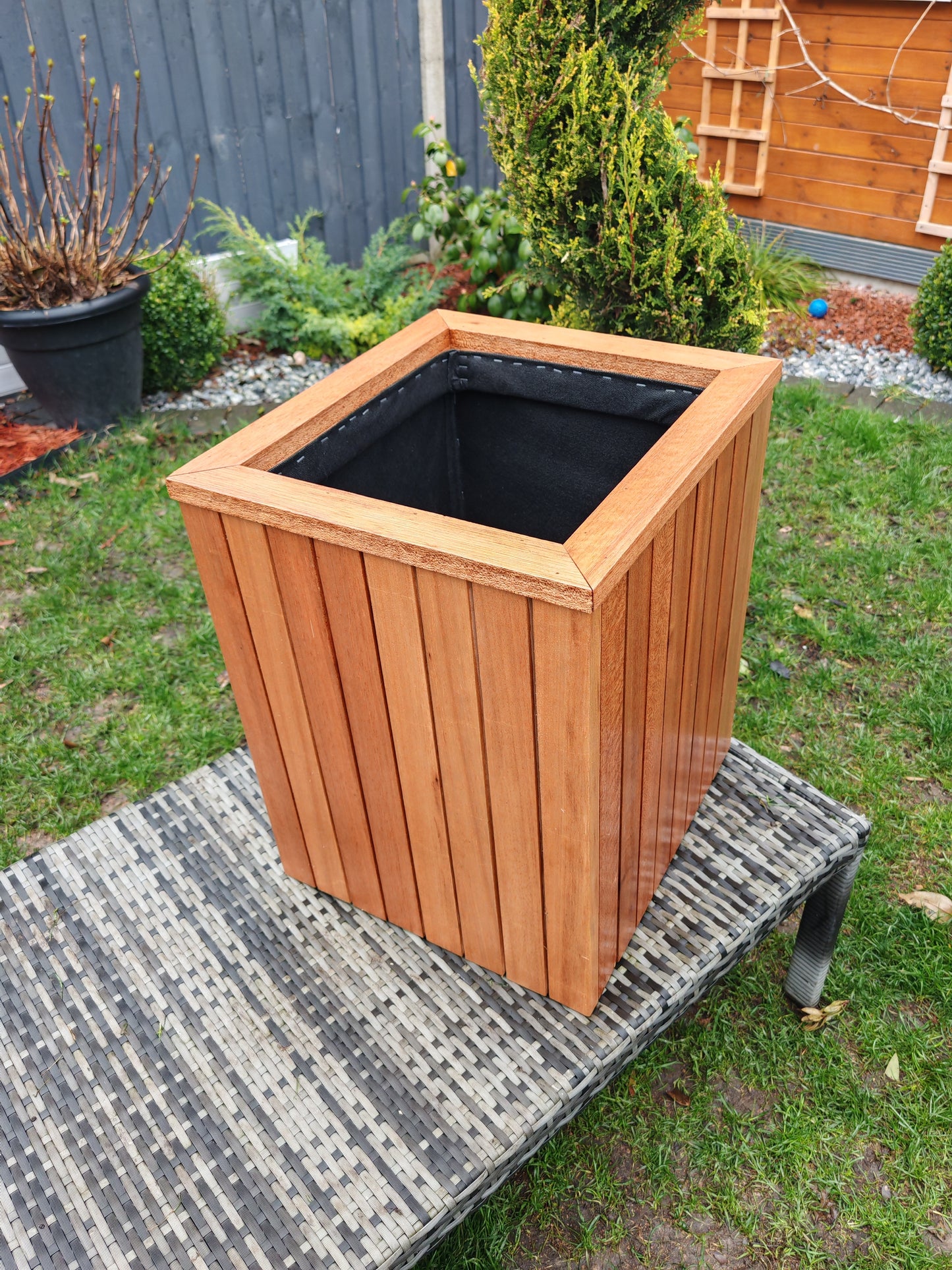 Premium Hardwood Wooden Planter Garden Patio Trough Flower Plant Pot