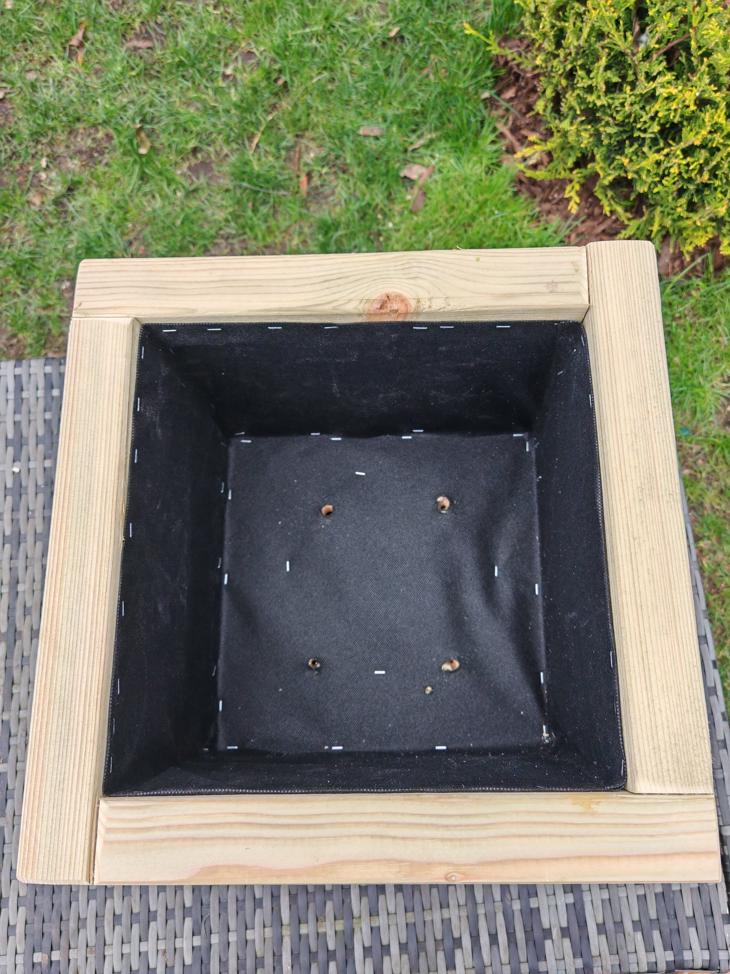 Square Wooden Planter  Flower Plant Pot