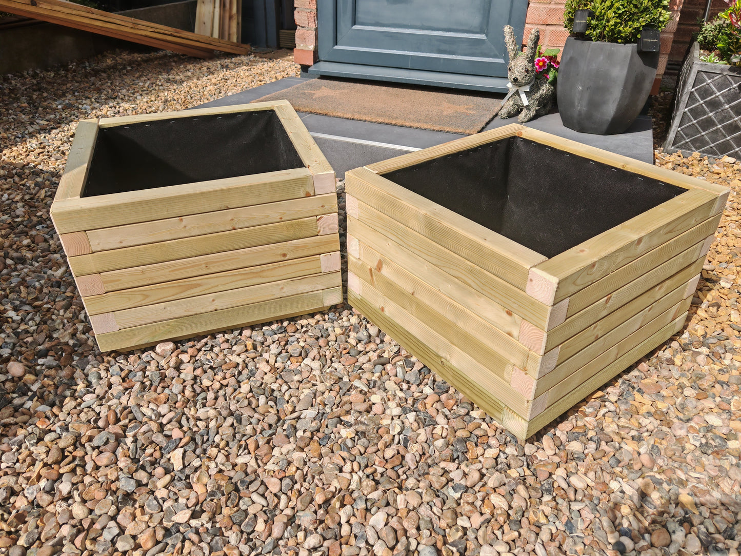 Square Wooden Planter  Flower Plant Pot