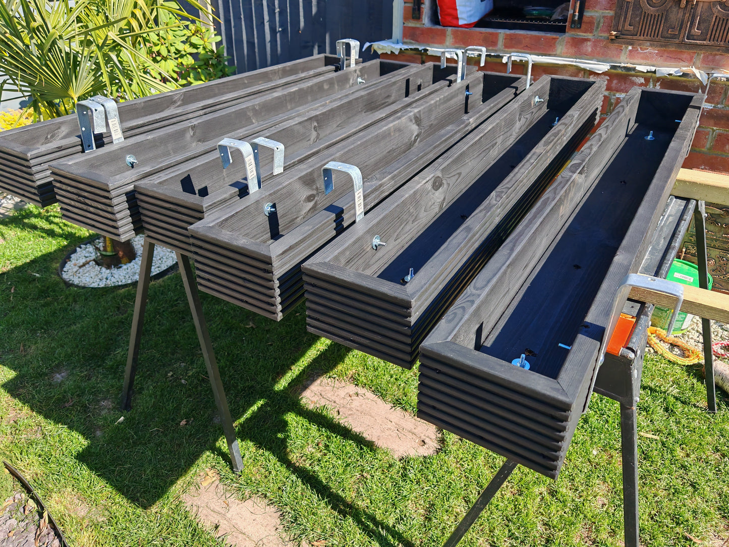 Over the Fence Panel - Hanging Balcony Wooden decking Planter  Flower Plant Pot