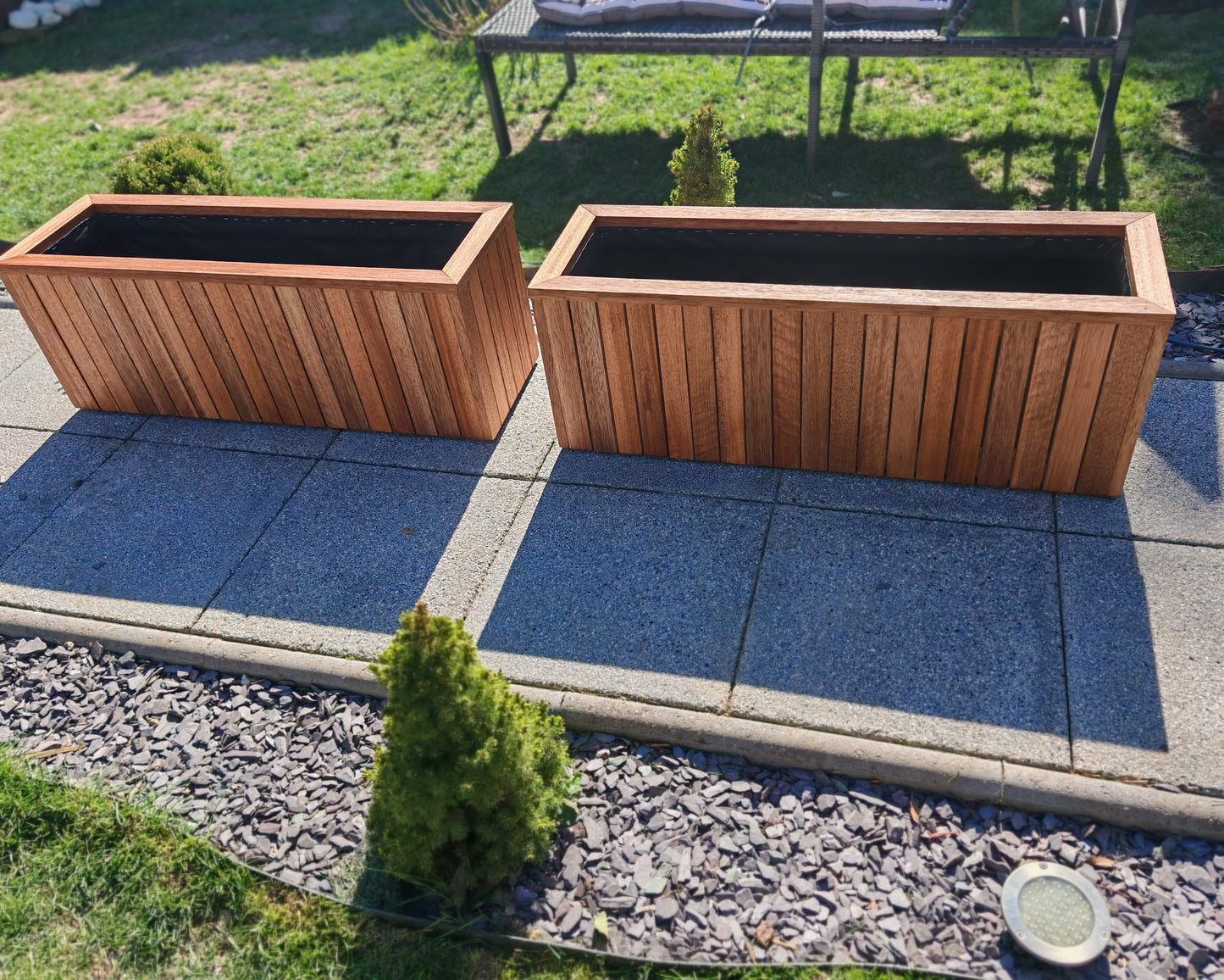 Premium Hardwood Wooden Planter Garden Patio Trough Flower Plant Pot