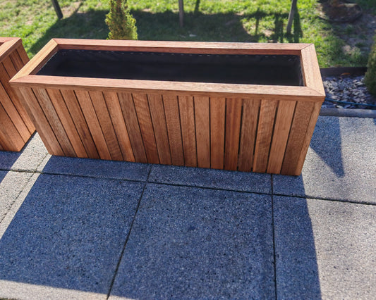 Premium Hardwood Wooden Planter Garden Patio Trough Flower Plant Pot
