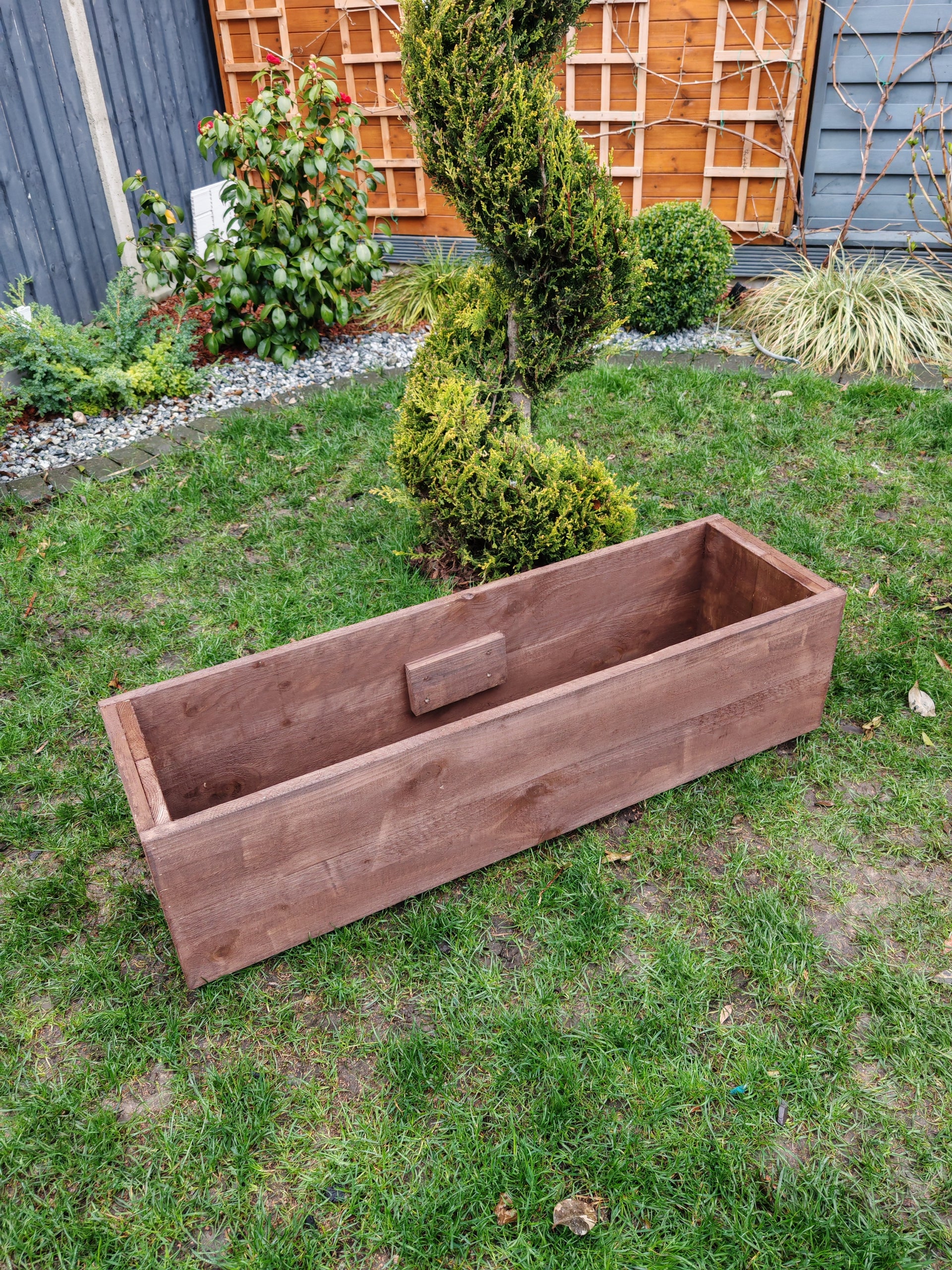 large wooden plant pots outdoor Rustic Large Jumbo Planter Box – Northfieldstimbersolution
