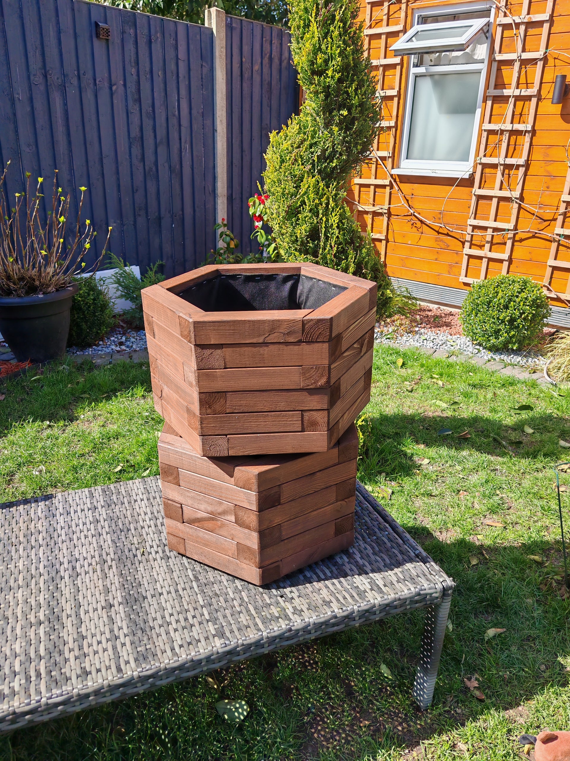 hexagonal plant pots outdoor 2x Hexagon Planter bundle